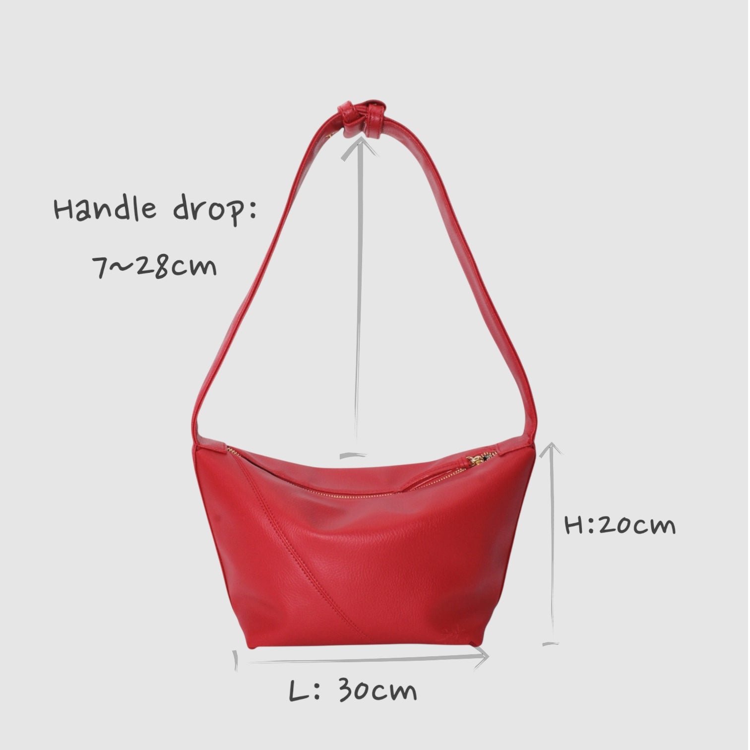 Evy - Sustainable Cacti Vegan Leather Pouch Handheld Shoulder Bag Red