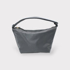 Evy - Genuine Leather Pouch Shoulder Bag Ash Grey