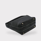 Evy - Genuine Leather Pouch Shoulder Bag Black