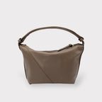 Evy - Borsa a tracolla in vera pelle color tortora