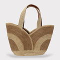 Yasmin - Borsa Tote a Tulipano Fatta a Mano in Rafia Naturale Colore Kaki