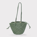 Carmel - Hand Woven Top Grain Leather Bucket Bag Rose Mary