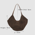 Elsa - Suede Leather Boat Tote Bag