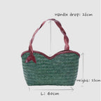Léafa - Handwoven Artisan Shoulder Bag Burgundy & Green