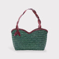 Léafa - Handwoven Artisan Shoulder Bag Burgundy & Green