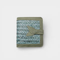 Lumi - Handwoven Leather Short Wallet Avocado & Teal