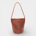 Esmée - Handmade Woven Bucket Shoulder Tote Bag Caramel