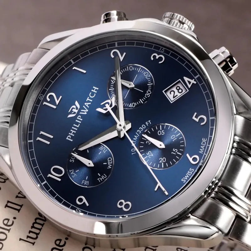 Philip Watch Blaze Quartz Chronograph R827 Blue