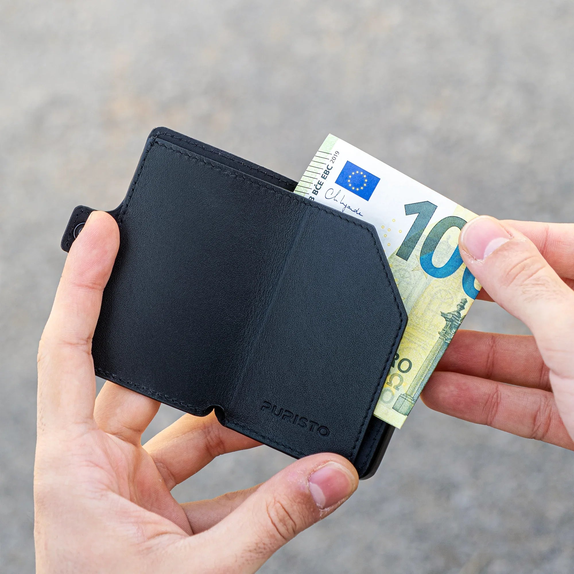 KLIK Minimal SLIM without coin pocket Black Leather