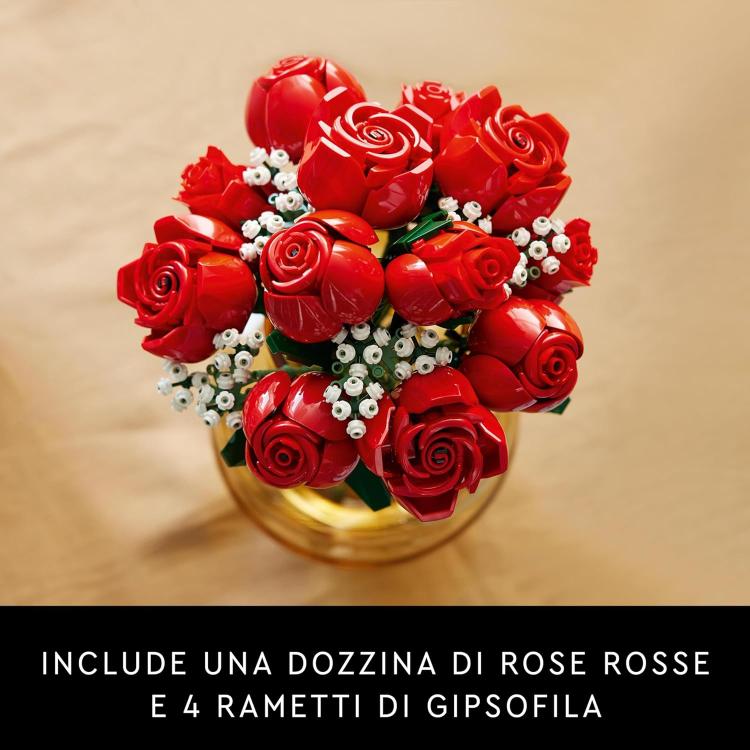 Lego - Icons: Flower Bouquet Of Roses Flower Bunch Building Kit With 822 Pieces