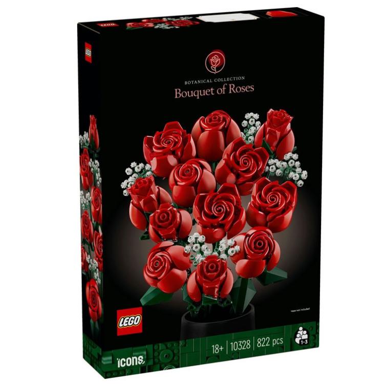 Lego - Icons: Flower Bouquet Of Roses Flower Bunch Building Kit With 822 Pieces