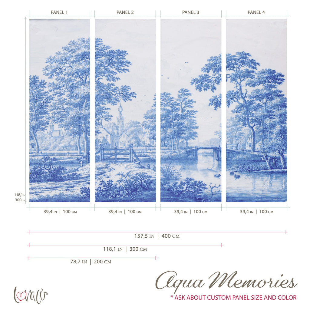 Vintage Wall Mural - Aqua Memories Lovalù