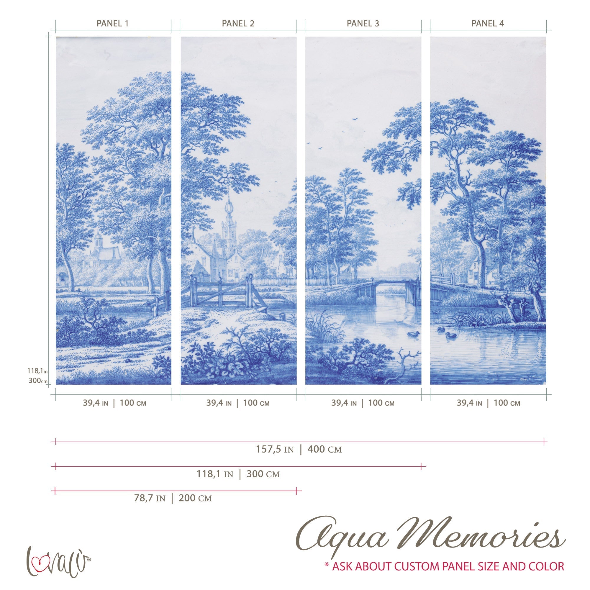 Vintage Wall Mural - Aqua Memories Lovalù