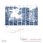 Capri Landscape Blue Vintage Wall Mural Lovalù