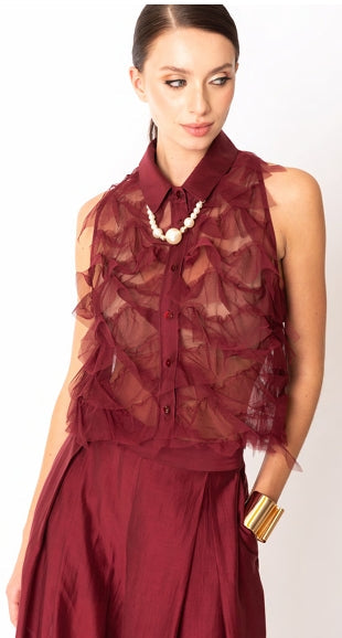 elegant silk and tulle co-ord