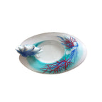 Sharon Centrotavola Porcellana Limoges Corallo Decorato a Mano H 17x38x27