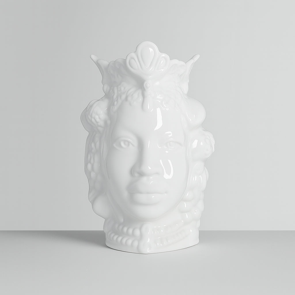 Sharon Testa di Moro Porcellana Bianca Capodimonte 24x18 cm