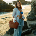 Celia-Handmade Woven Top Grain Leather Bag Caramel Color