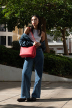 Oli - Apple Leather Midi Shoulder Cross-body Bag Red
