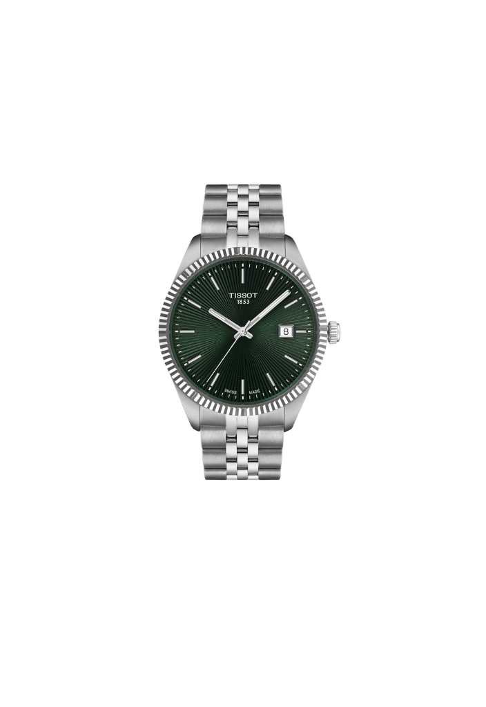 Tissot Ballade 40mm Quartz Men's Watch – Green Dial, Steel Bracelet, Swiss Made – Code T156.410.11.091.00
