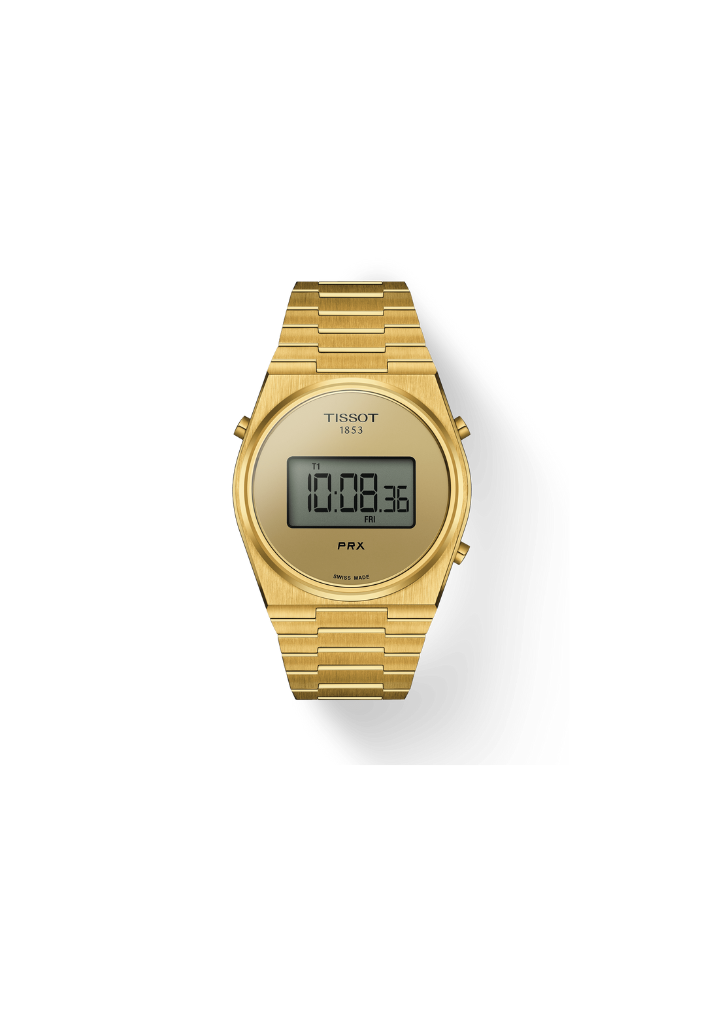 Tissot PRX Digital – Quarzo Swiss Made, schermo digitale dorato, 40mm – T137.463.33.020.00