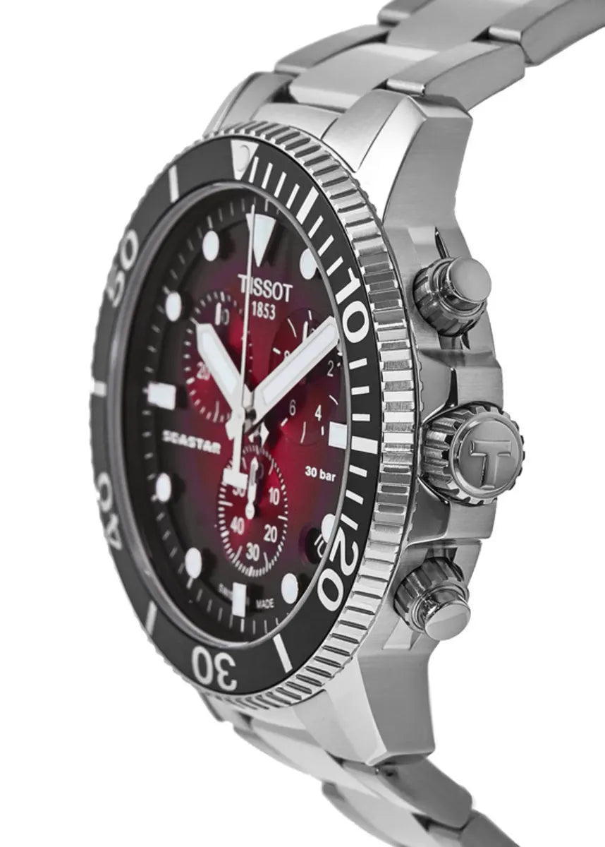 Tissot Seastar 1000 Chronograph – Quarzo Swiss Made – Rosso sfumato – 45,5mm – T120.417.11.421.00
