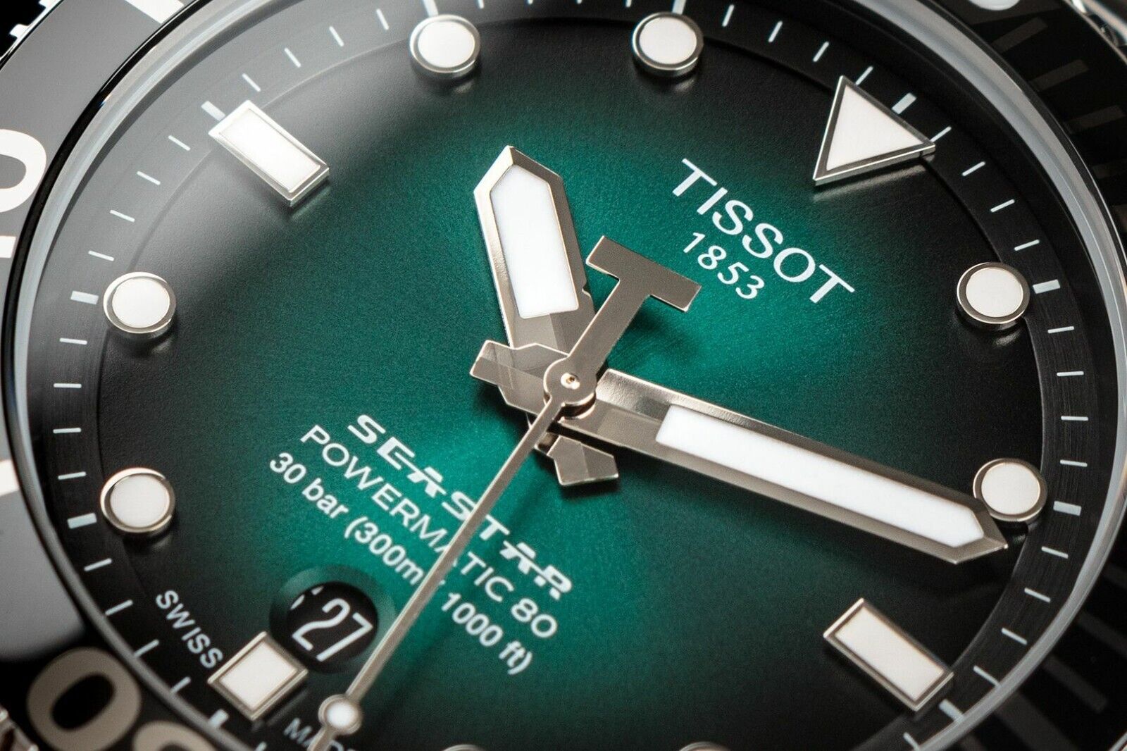 Tissot Seastar 1000 Powermatic 80 – Automatico Swiss Made, verde, 43mm – Cod. T120.407.11.091.01