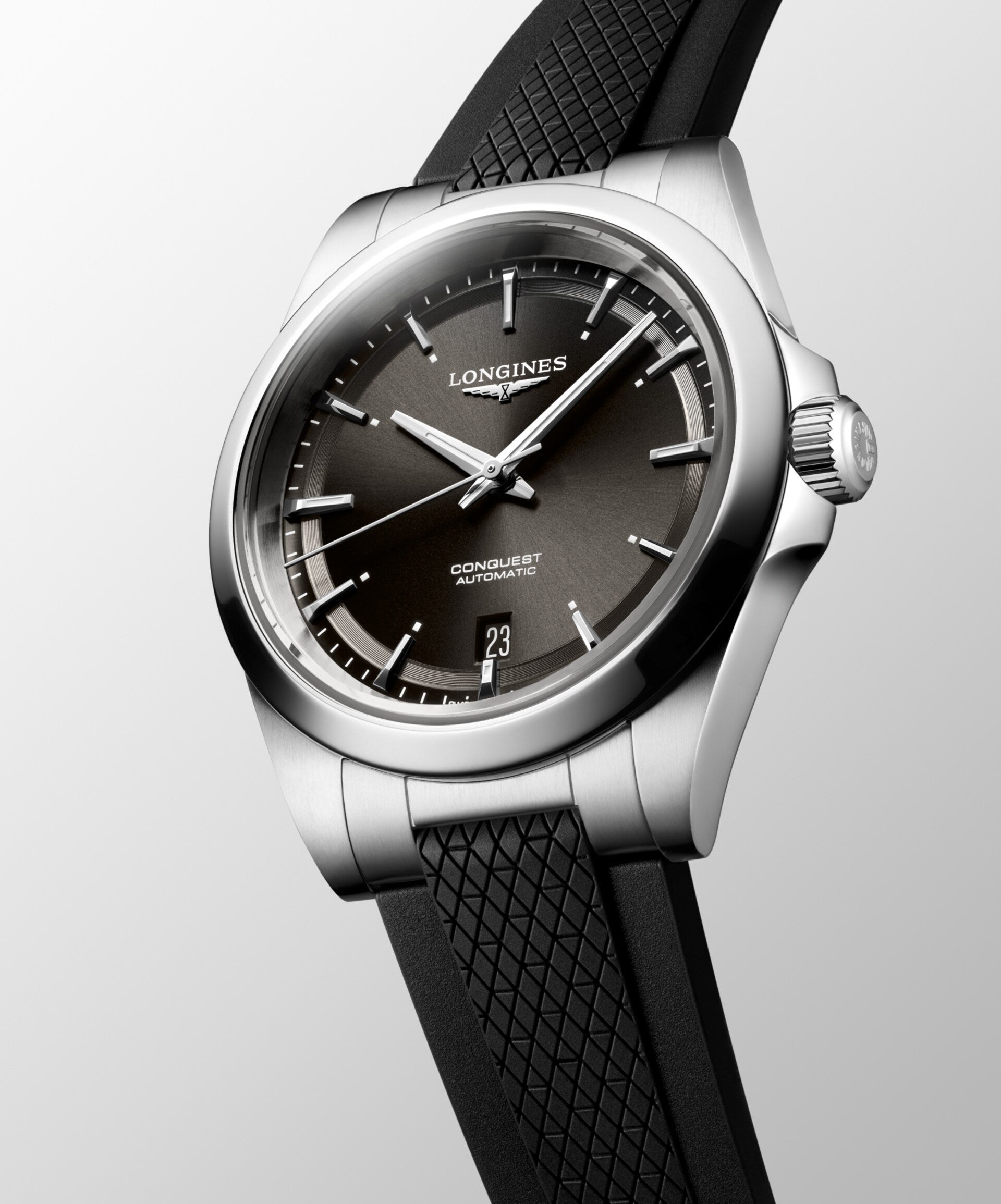 Longines orologio Conquest 38mm nero automatico acciaio L3.720.4.52.9