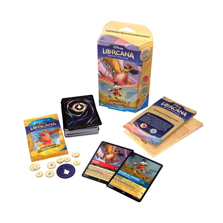 Disney Lorcana Into the Inklands Starter Deck Ruby/Sapphire Card TCG Italian