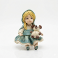 Zampiva Bambina con Orsetto Ceramica H 9 cm