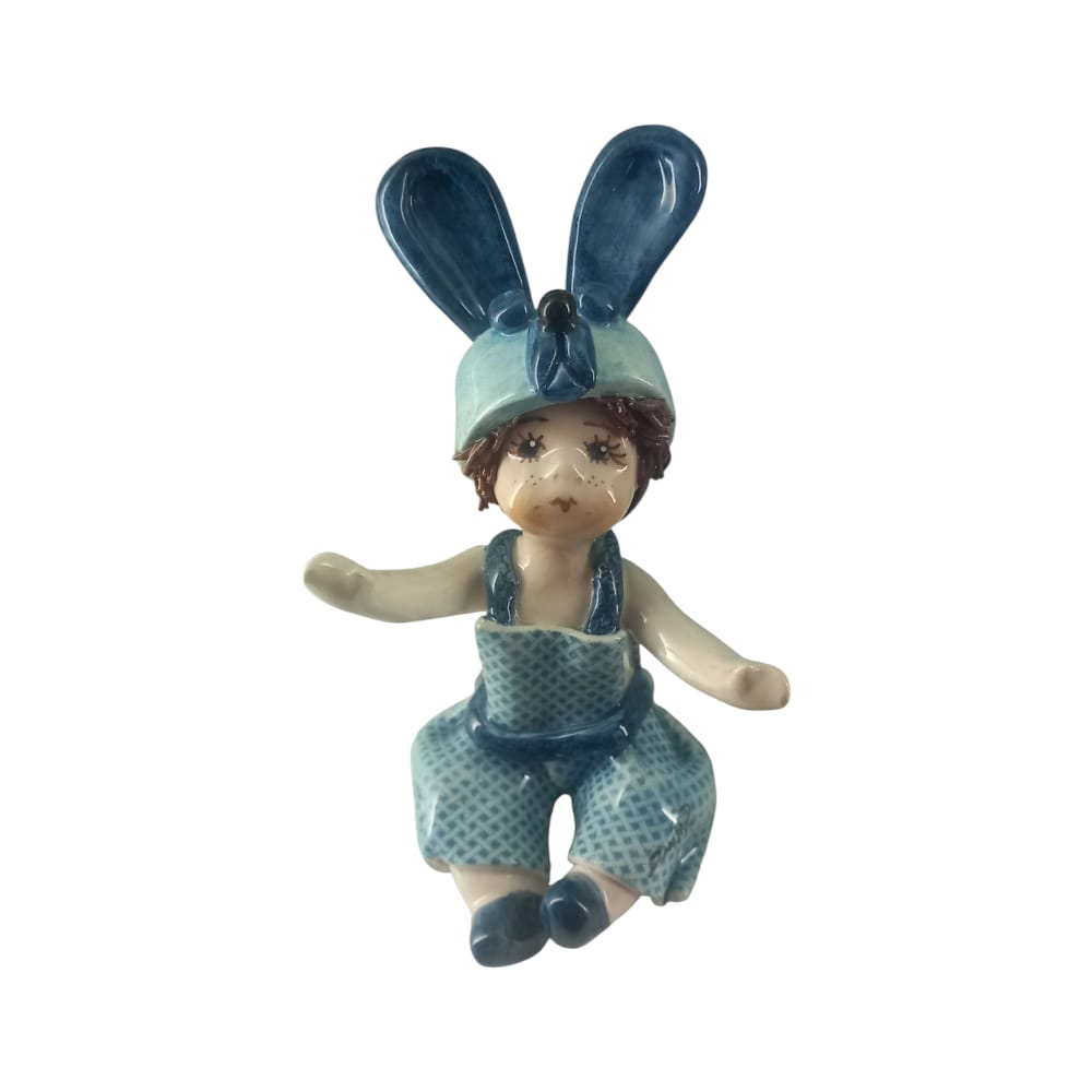 Zampiva Boy with Bunny Ceramic H 11 cm