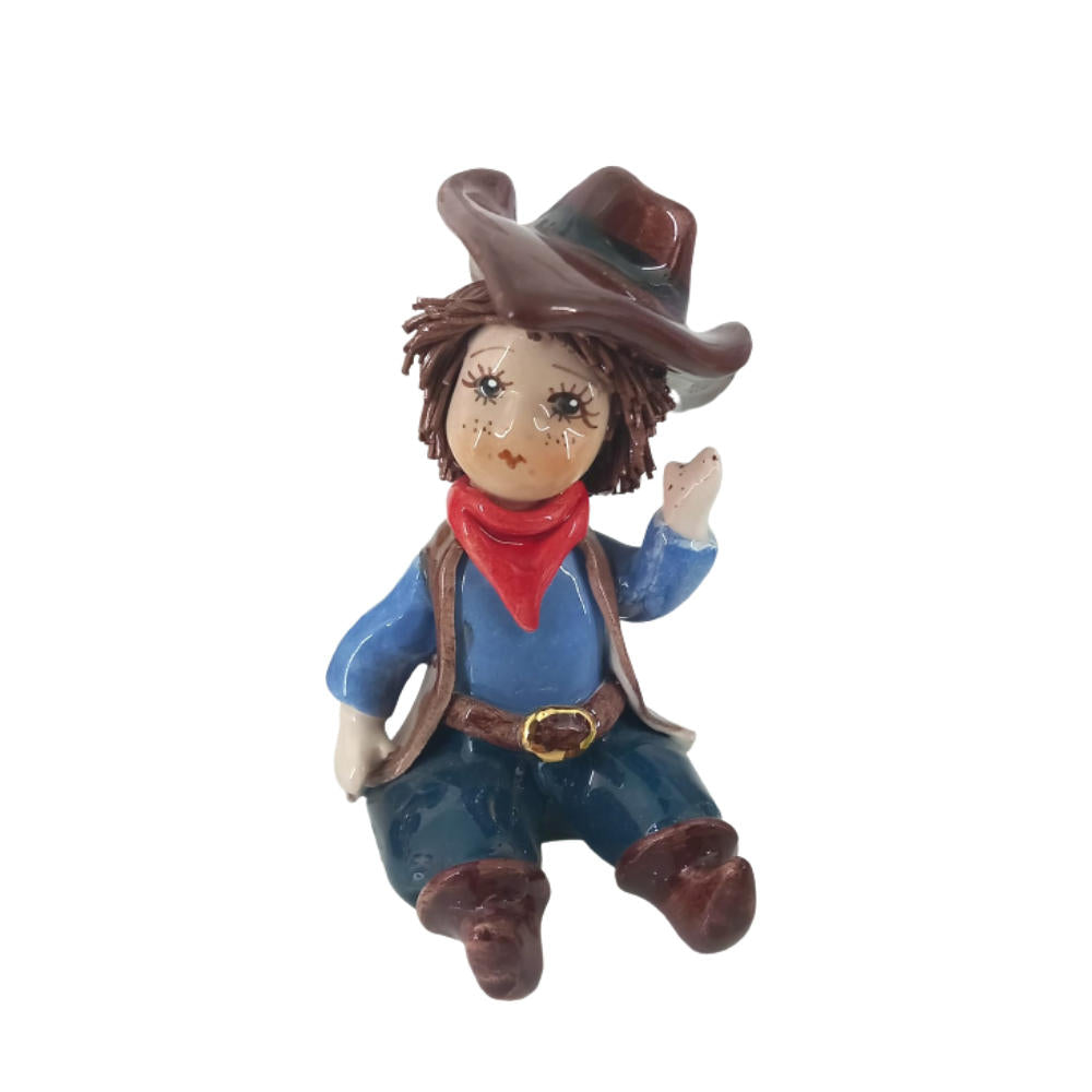 Zampiva Cowboy Hand-Painted Ceramic H 9.5 cm