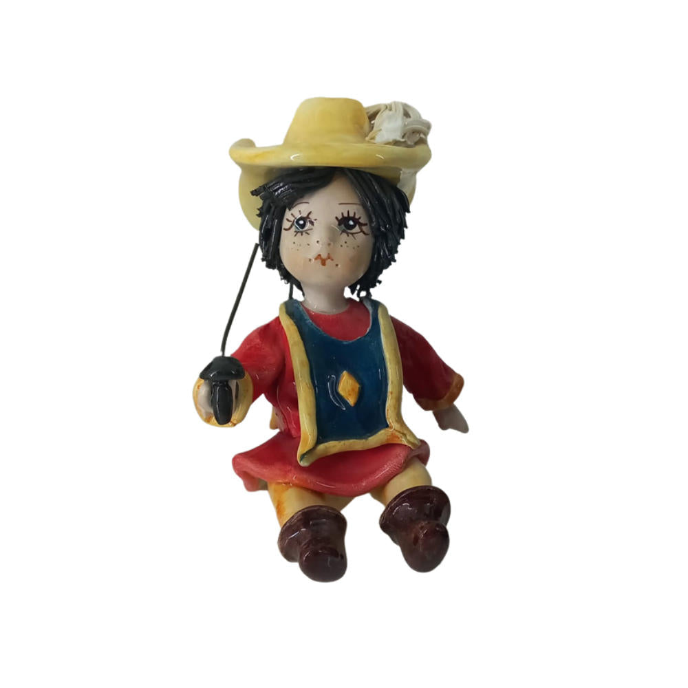 Zampiva Statua Moschettiere Ceramica Artigianale H 9 cm