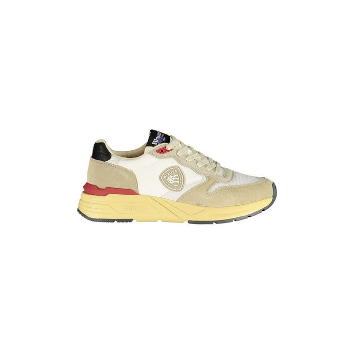 BLAUER Scarpe Sneakers Uomo Beige con Dettagli e Logo