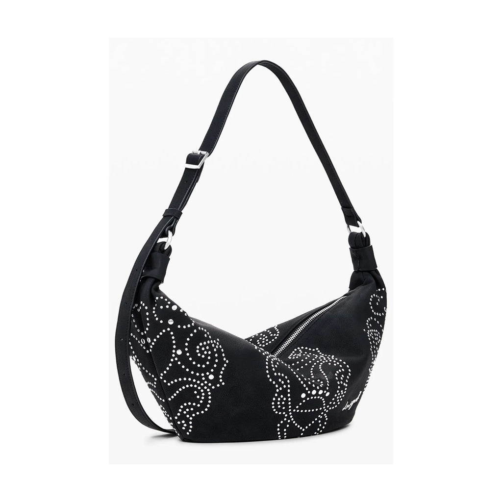 DESIGUAL Women's Black Shoulder Bag, Poker Face Munster