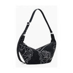 DESIGUAL Women's Black Shoulder Bag, Poker Face Munster