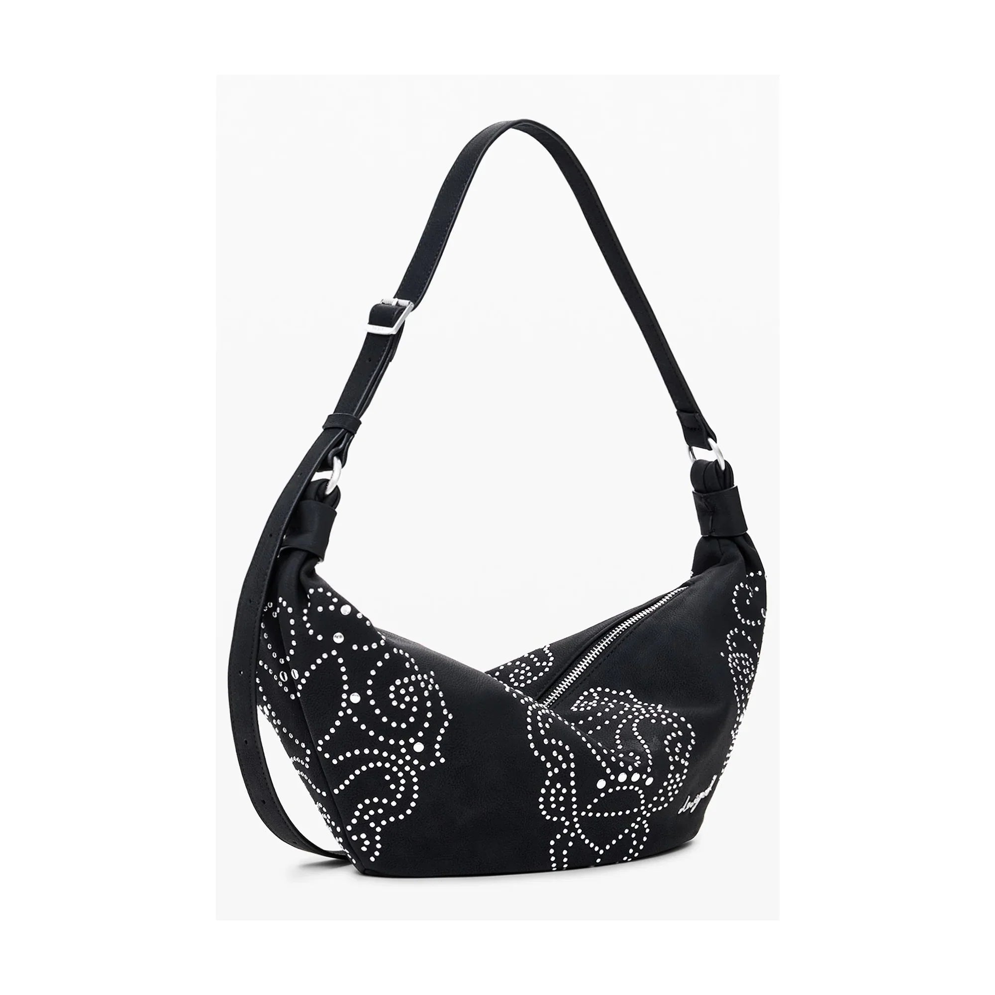 DESIGUAL Women's Black Shoulder Bag, Poker Face Munster