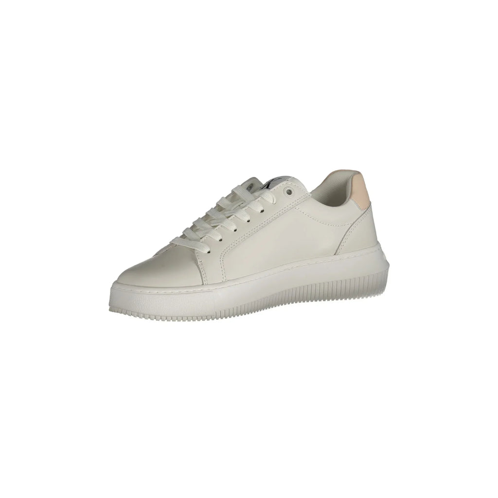 CALVIN KLEIN Scarpe Sneakers Donna Bianche con Dettagli a Contrasto