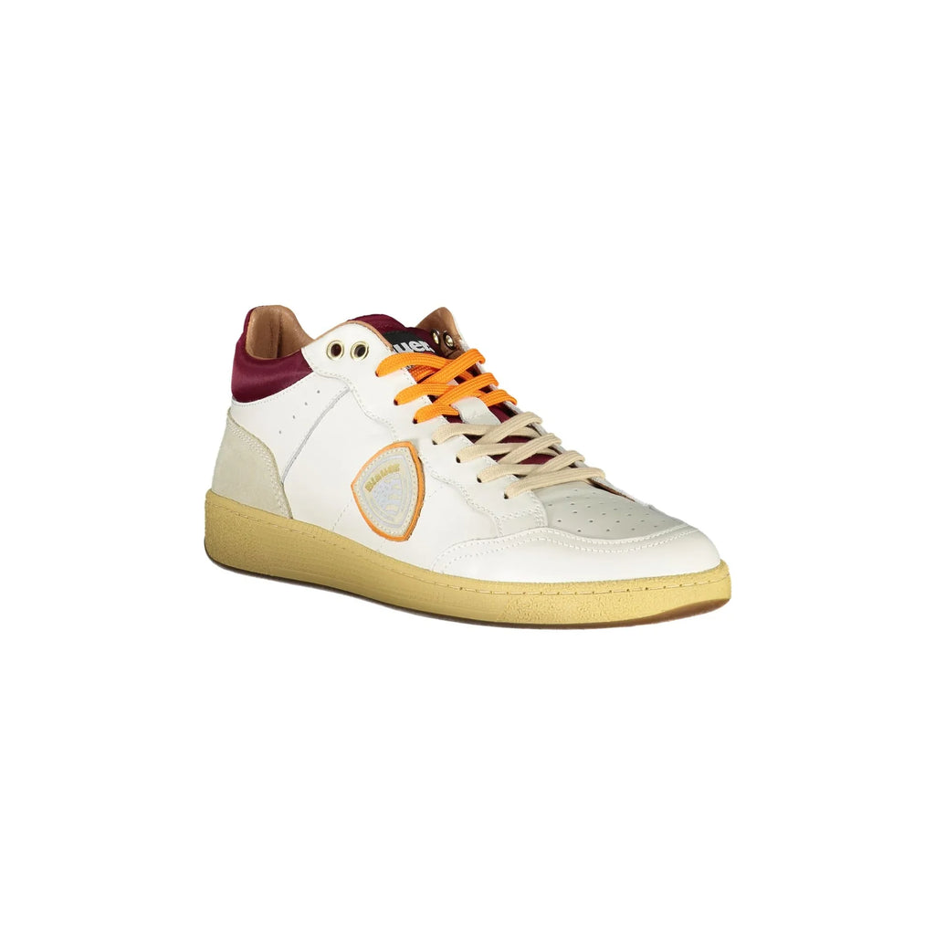 BLAUER Scarpe Sneakers Uomo Bianche con Dettagli a Contrasto