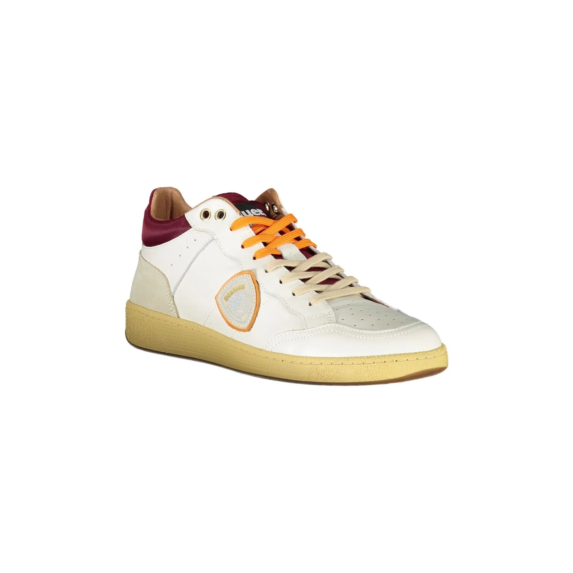 BLAUER Scarpe Sneakers Uomo Bianche con Dettagli a Contrasto