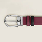 Montblanc Reversible Belt 35 mm Black/Cassis Leather with Horseshoe Buckle 199638