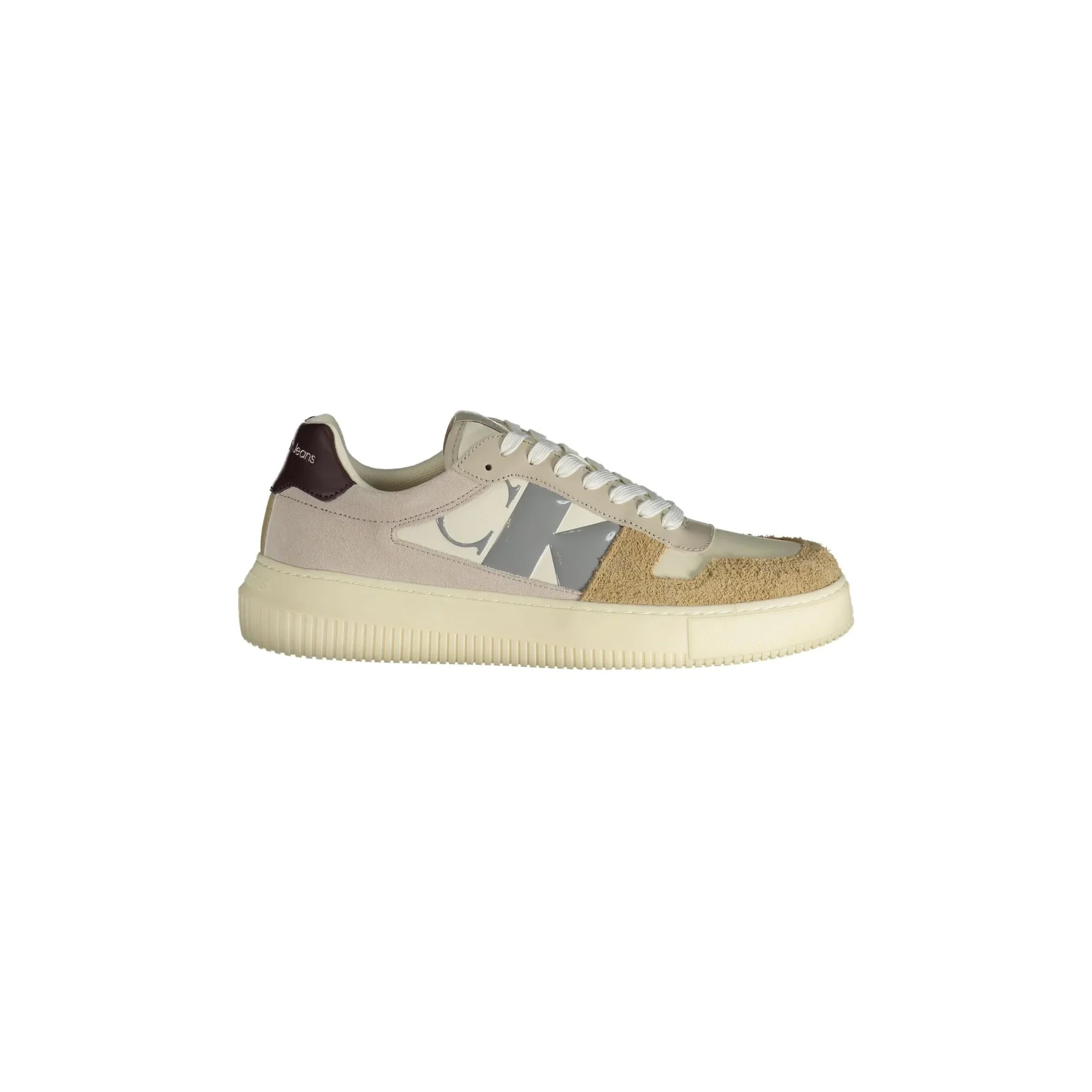 CALVIN KLEIN Men's Beige Sneakers with Contrast Details