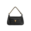 COCCINELLE Women's Black Shoulder Bag, Genuine Leather, Beat Generation
