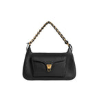COCCINELLE Women's Black Shoulder Bag, Genuine Leather, Beat Generation