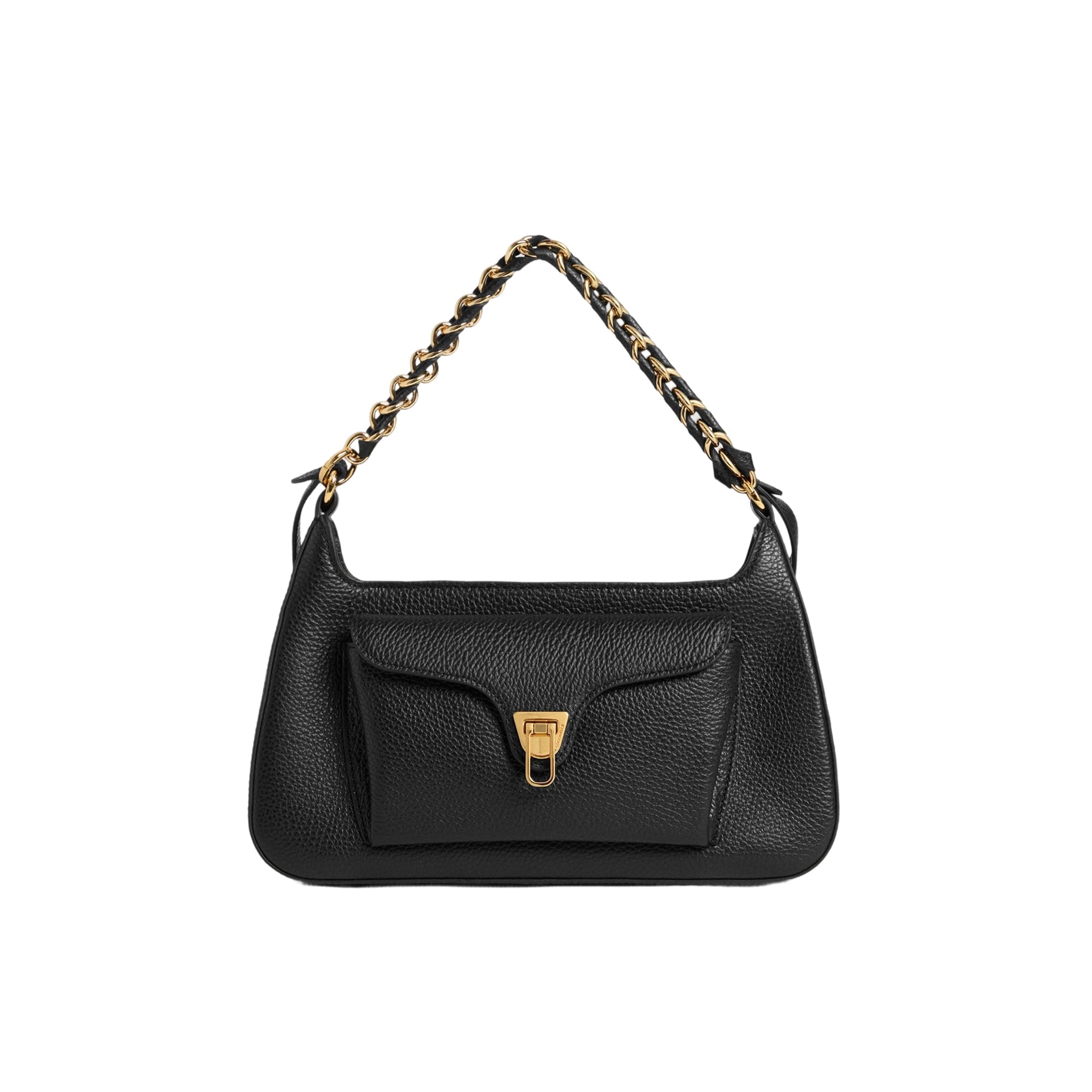 COCCINELLE Women's Black Shoulder Bag, Genuine Leather, Beat Generation