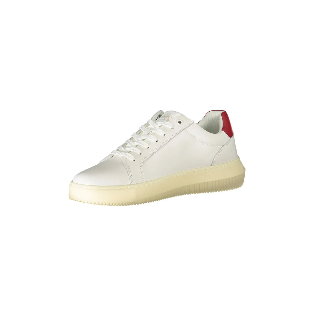 CALVIN KLEIN Scarpe Sneakers Uomo Bianche con Dettagli a Contrasto e Logo