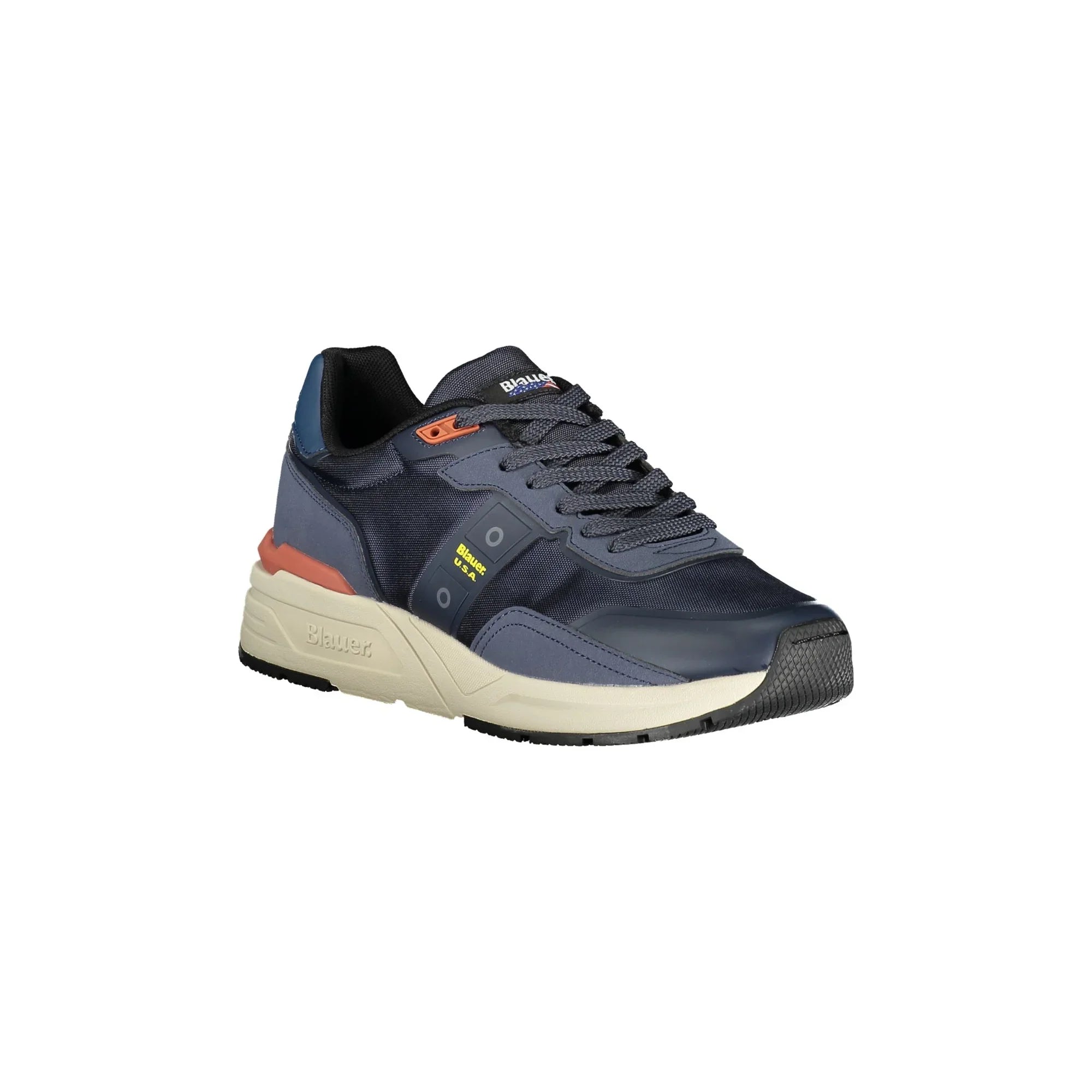 BLAUER Men's Blue Sneakers with Contrast Details
