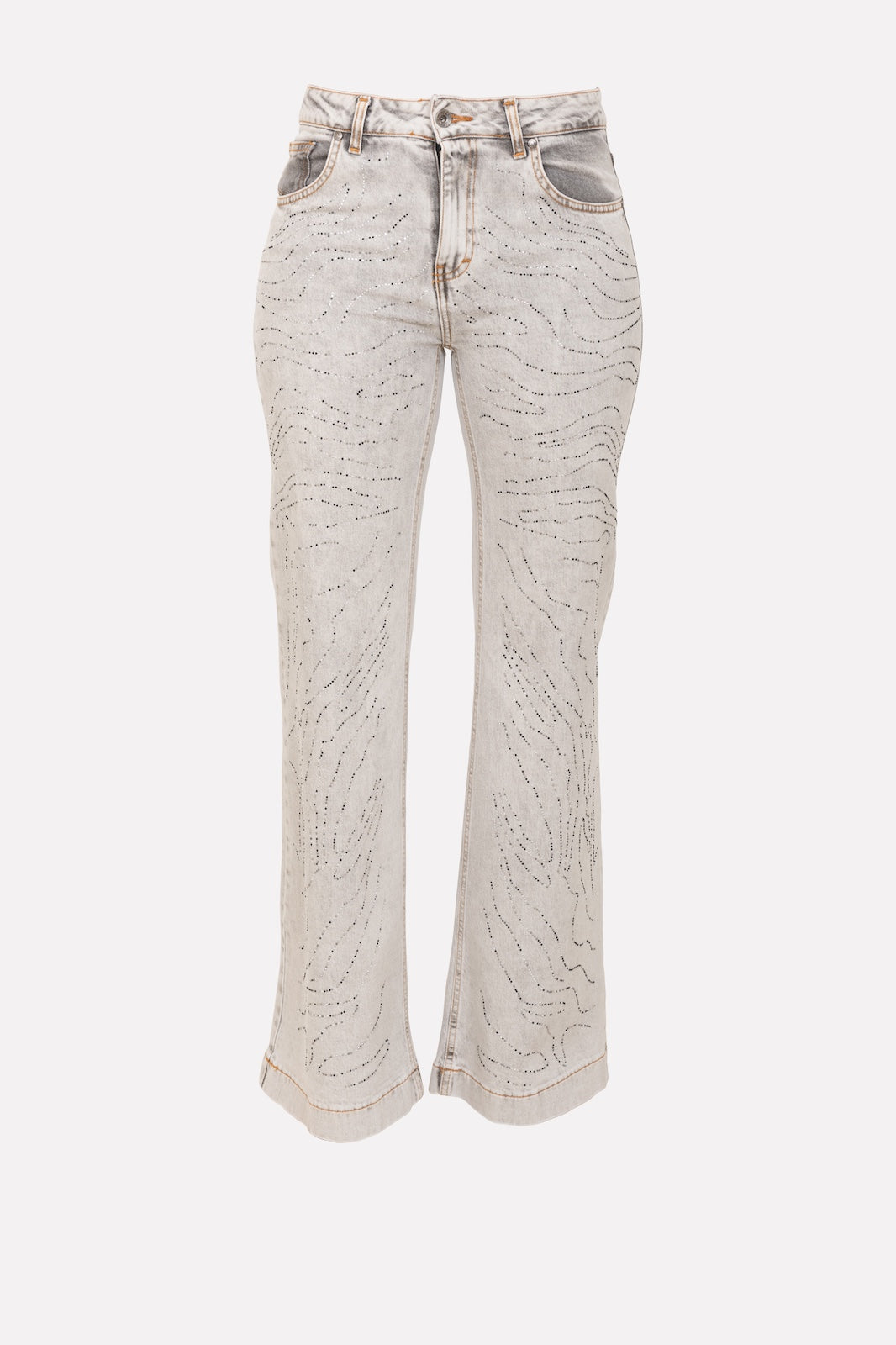 Applied Swarovski denim: trendy trousers with sparkling rhinestones