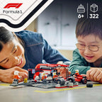 Lego - City 60443 (Pit Stop and Mechanics with Ferrari F1 Race Car) 322-Piece Set - 6+