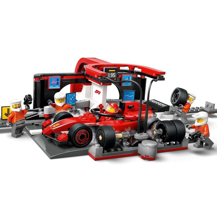 Lego - City 60443 (Pit Stop and Mechanics with Ferrari F1 Race Car) 322-Piece Set - 6+